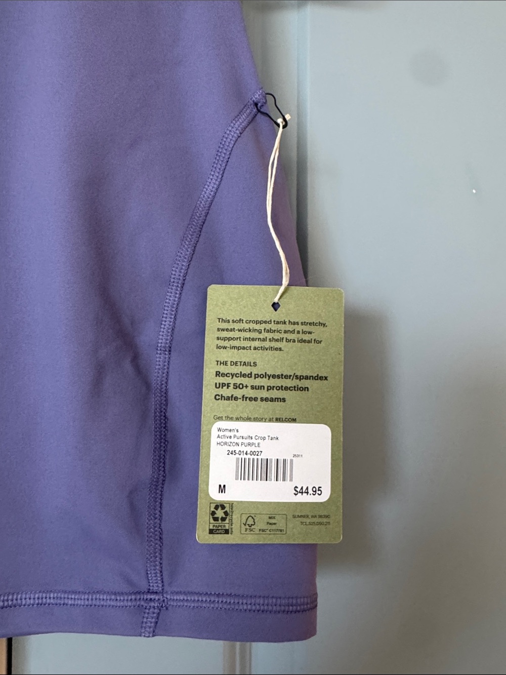 REI Active Pursuits Crop Tank Top - Horizon Purple - Picture 9 of 10